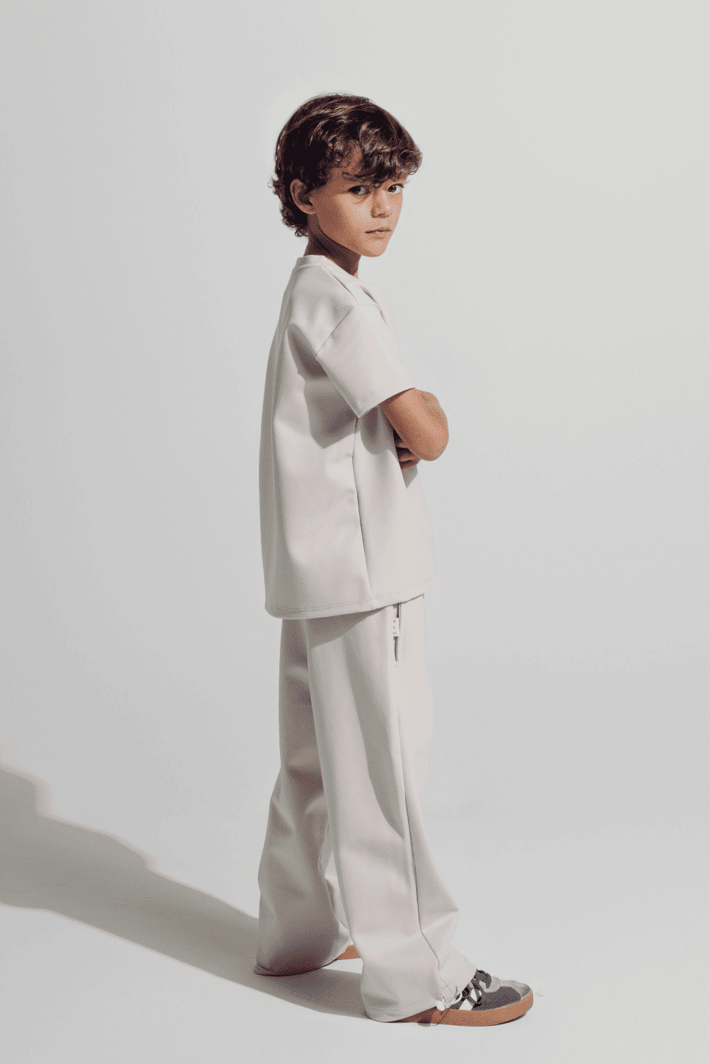 Pantalón recto Bota ajustable Latte Avena