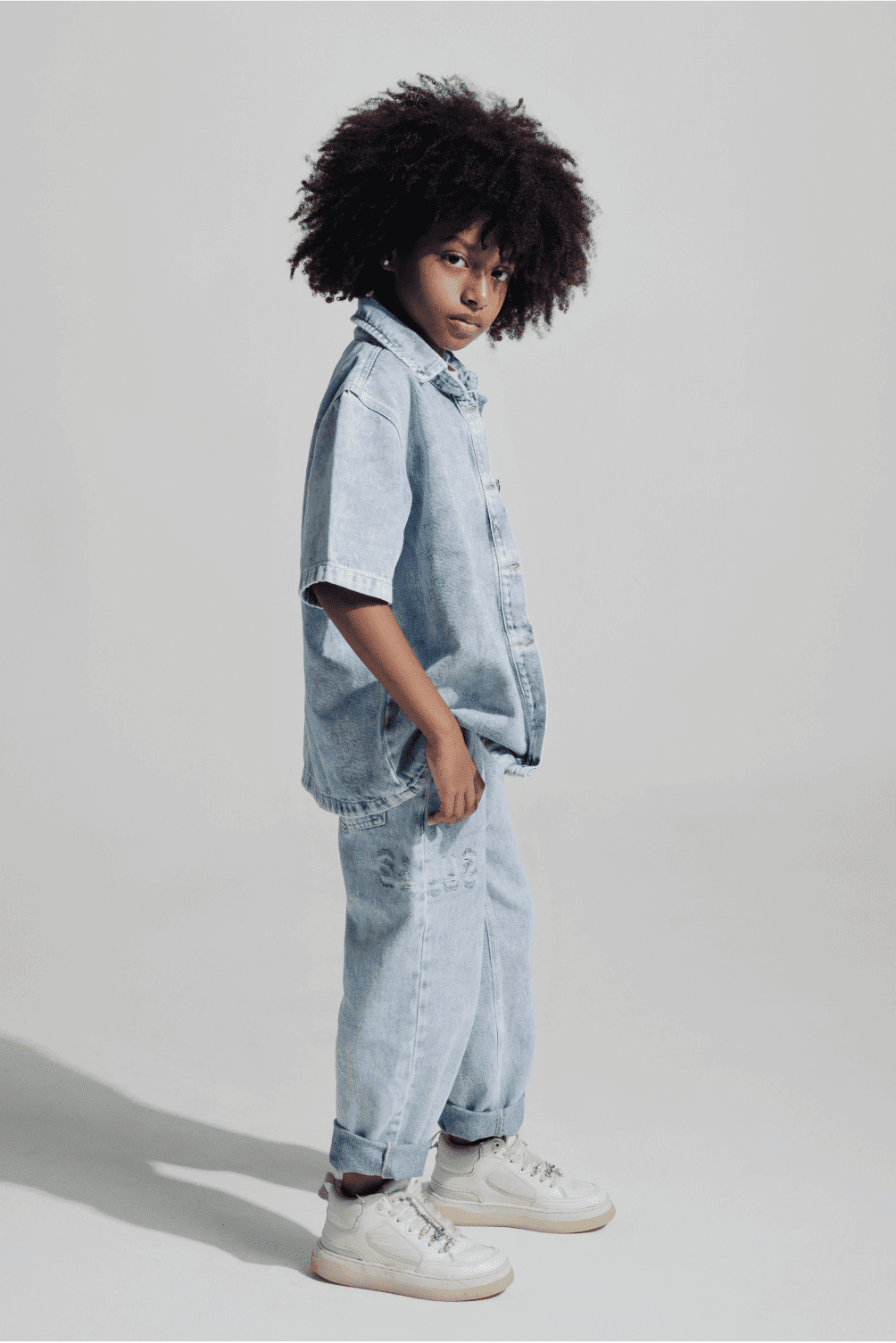 Camisa jeans niño sale